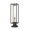 Z-Lite Dunbroch 1 Light Outdoor Pier Mounted Fixture, Deep Bronze + Outdoor Brass & Clear 584PHBS-SQPM-DBZ - alternate 1
